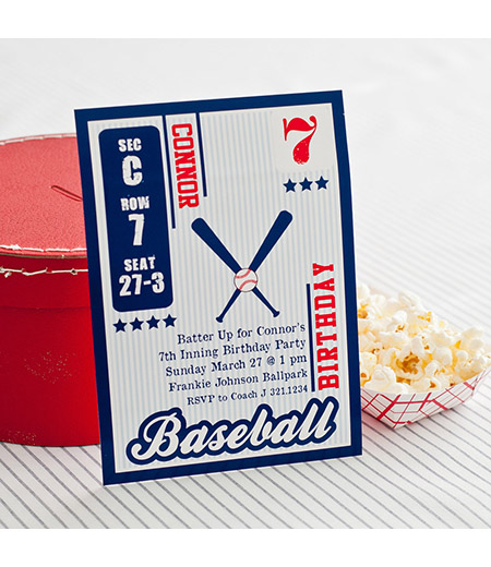 Vintage Baseball Card Birthday Party Printable Invitation